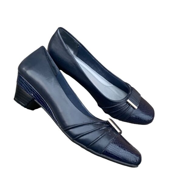 Marbella Megan Black Slip on Pumps Heels Bow Detail Comfort Women’s size 6.5 - Picture 6 of 11